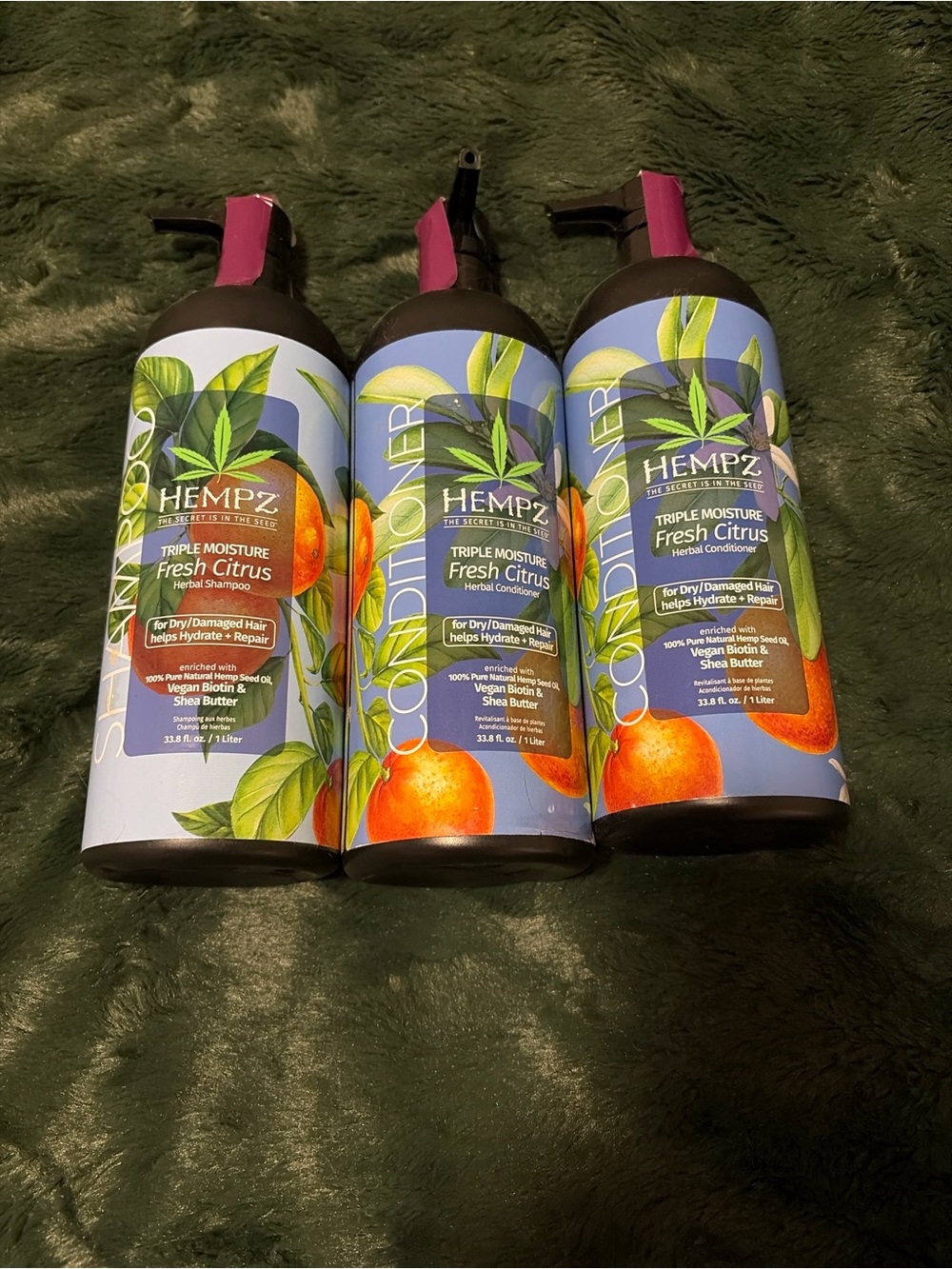 Hempz Triple Moisture Conditioner 1 Liter pack of 3